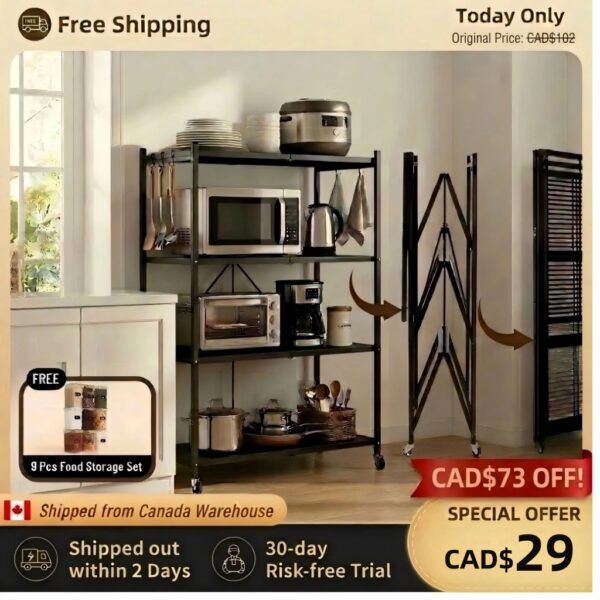 4-TierHeavy Duty Shelf -Instantly Organize, No Assembly Needed!